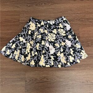 Free People Floral Pleated Mini Skirt